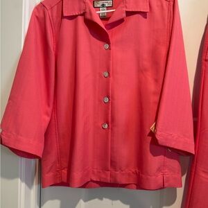 Caribbean Joe Coral Button-Down Blouse